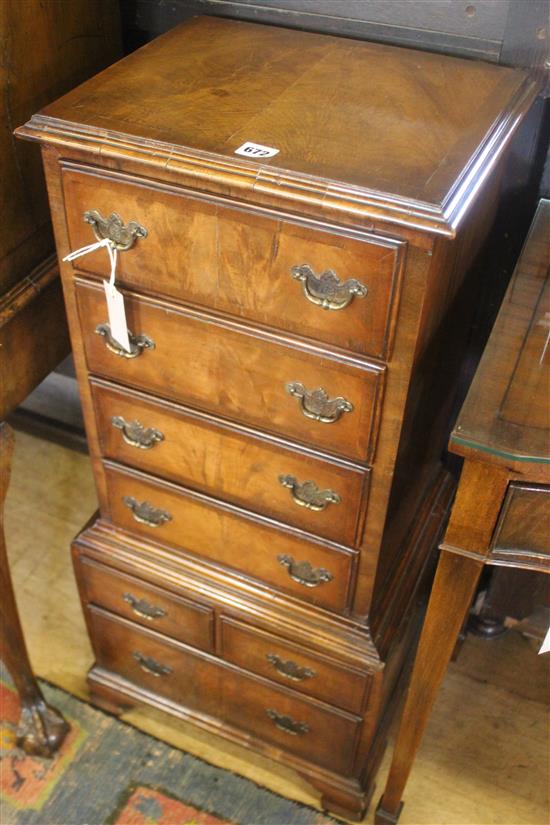 Small Queen Anne style walnut chest on chest